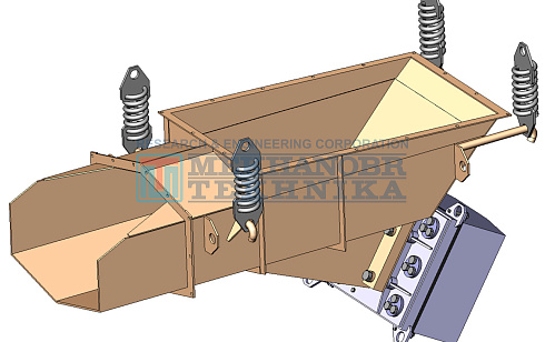 Vibrating feeder with electric-magnetic drive PEU 5х12 рис.0